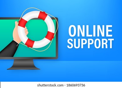 Customer service 24-7. Call center landing page. Online support center, assistance. Vector stock illustration.