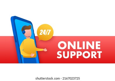 Customer service 24-7. Call center landing page. Online support center, assistance. Vector stock illustration
