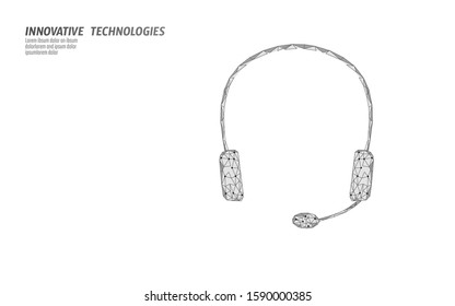Customer service 3D manager concept. AI assistance headphone call center hotline. Client support consultant online help information. Headset job vector illustration