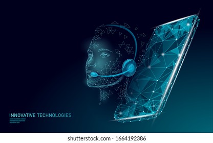 Customer service 3D woman manager concept. AI assistance headphone call center hotline. Client support consultant online help information. Headset girl vector illustration