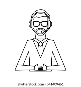 customer service agent avatar vector illustration design