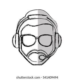 customer service agent avatar vector illustration design