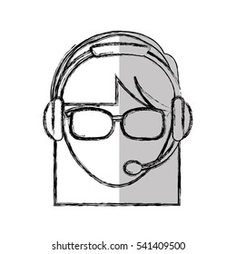 customer service agent avatar vector illustration design