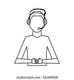 customer service agent avatar vector illustration design