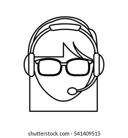 customer service agent avatar vector illustration design