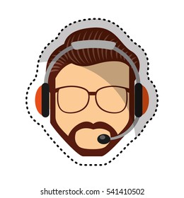 customer service agent avatar vector illustration design