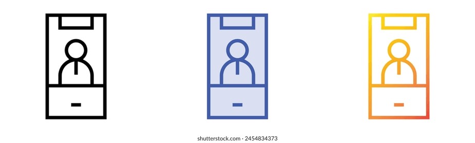 customer service agent icon. Linear, Blue Fill and Gradient Style Design Isolated On White Background