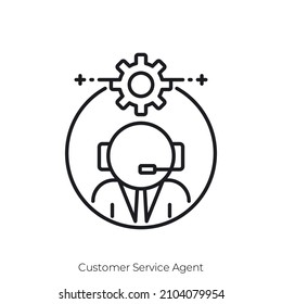 Customer Service Agent icon. Outline style icon design isolated on white background