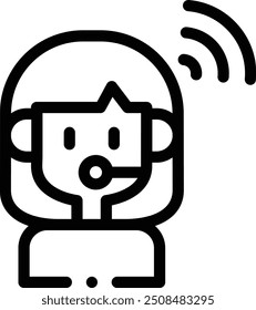customer service agent icon. Thin Linear Style Design Isolated On White Background