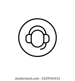 Customer service agent icon Thin vector set