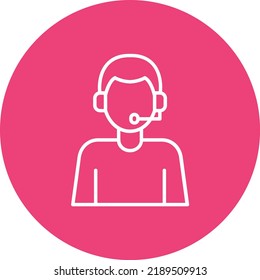 Customer Service Agent line circle icon vector image. Can also be used for web apps, mobile apps and print media.