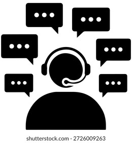 Kundenservice-Agent mit mehreren digitalen Chat-Blasen.