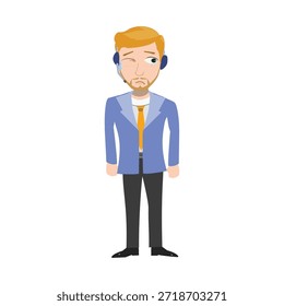 Customer service agent standing ready to help vector illustration