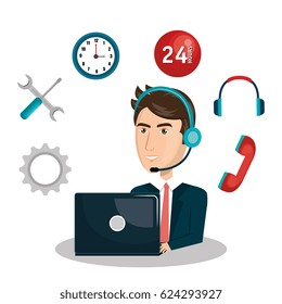 customer service agent working online