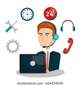customer service agent working online