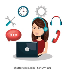 customer service agent working online