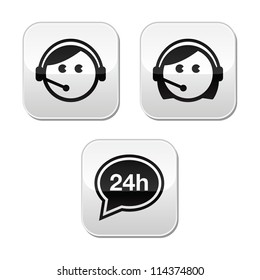 Customer service agents buttons set