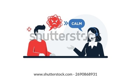 Customer service agents de-escalating angry customer complaints with calm communication techniques for better resolution