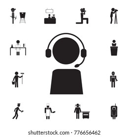Customer Service, answers calls Icon. Set of professions disasters icons. Signs and symbols collection, simple icons for websites, web design, mobile app, info graphics on white background