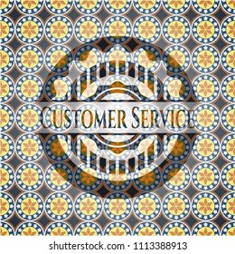  Customer Service arabesque emblem. arabic decoration.