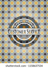 Customer Service arabesque emblem. arabic decoration.