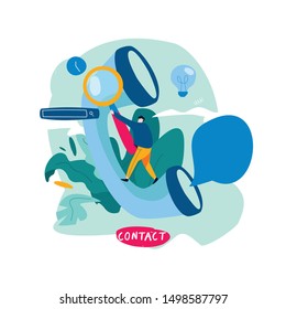 Customer service, customer assistance flat vector illustration design. Technical support, online help, online operator concept for web banner, business presentation, advertising material