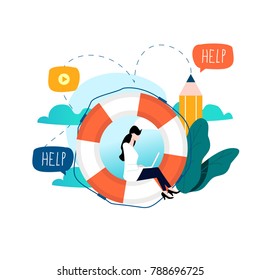 Customer service, customer assistance flat vector illustration. Technical support, online help concept for web banner, business presentation, advertising material