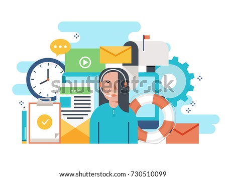Customer service, customer assistance flat vector illustration. Technical support, online help concept for web banner, business presentation, advertising material
