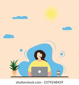 Customer service, assistant, support, call center idea concept.