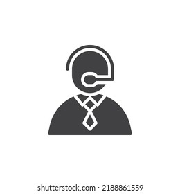 Customer service assistant vector icon. filled flat sign for mobile concept and web design. Call center support glyph icon. Symbol, logo illustration. Vector graphics