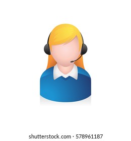 Customer service avatar icon in colors.