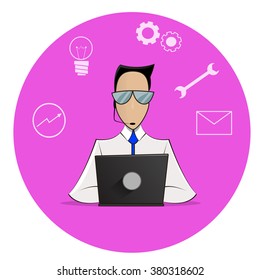 Customer service banner with call center support feedback  vector illustration. 