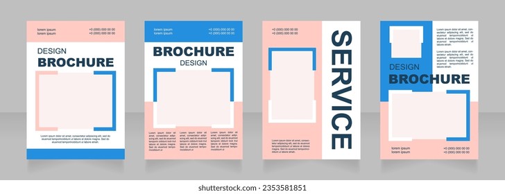 Customer service blank brochure layout design. Client support. Vertical poster template set with empty copy space for text. Premade corporate reports collection. Editable flyer paper pages