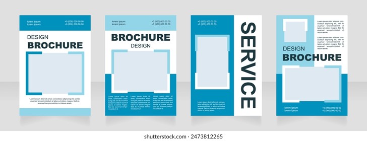 Diseño de diseño de folleto en blanco azul de Servicio al cliente. Asistencia del cliente. Conjunto de Plantillas de póster de Vertical con espacio de copia vacío para texto. Colección de informes corporativos prefabricados. Páginas de papel de folleto editables