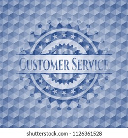 Customer Service blue polygonal emblem.