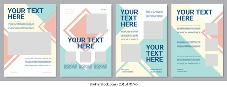 Customer service brochure template. Customer info. Flyer, booklet, leaflet print, cover design with copy space. Your text here. Vector layouts for magazines, annual reports, advertising posters