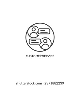 Customer service, business concept. Modern sign, linear pictogram, outline symbol, simple thin line vector design element template