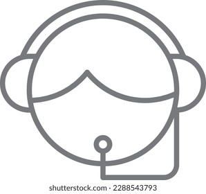 Customer service Business icon with black outline style. center, online, communication, information, assistant, telemarketing, info. Vector illustration