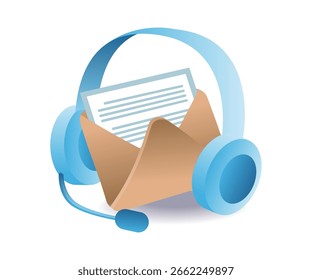 Servicio al cliente por correo electrónico concepto ilustración