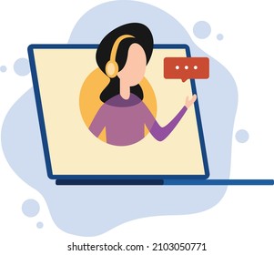 Customer service. Call center flat modern design.