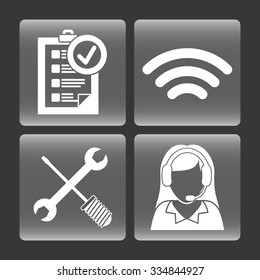 Customer service and call center graphic design, vector illustration