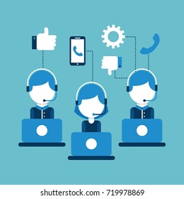 customer service call center operator wearing headphone