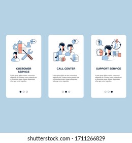 Customer service, Call center and Support service concepts for website, mobile website, landing page, ui. Vector template.