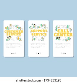 Customer service, Call center and Support service concepts for website, mobile website, landing page, ui. Vector template.