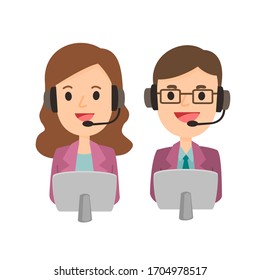 Customer Service Call Center Vector