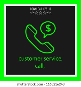 customer service, call, vector icon