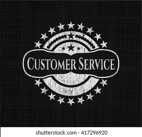 Customer Service chalk emblem, retro style, chalk or chalkboard texture