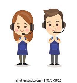 Customer Service Character Cartoon Vector