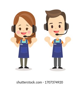 Customer Service Character Cartoon Vector