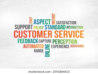 Customer Service. Colorful typography Office Wall Branding. Glass Sticker, Mural